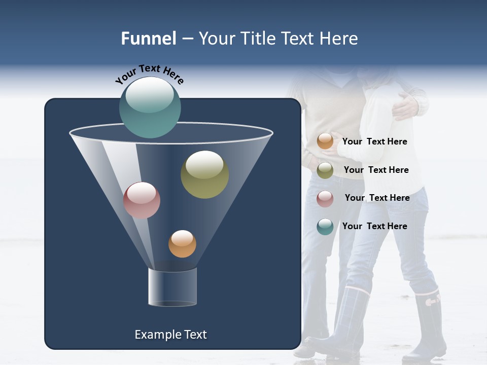 Couple Walking On Beach Arm In Arm Smiling PowerPoint Template