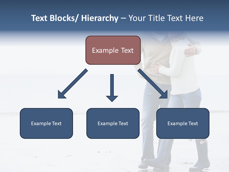 Couple Walking On Beach Arm In Arm Smiling PowerPoint Template