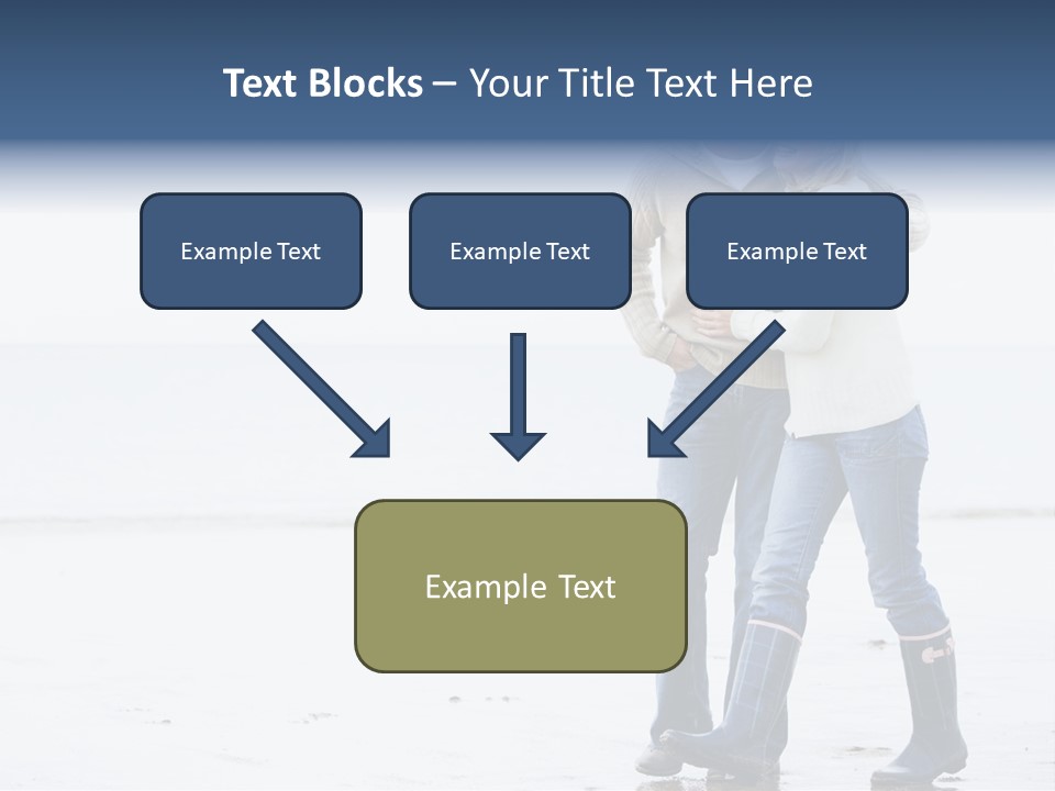 Couple Walking On Beach Arm In Arm Smiling PowerPoint Template