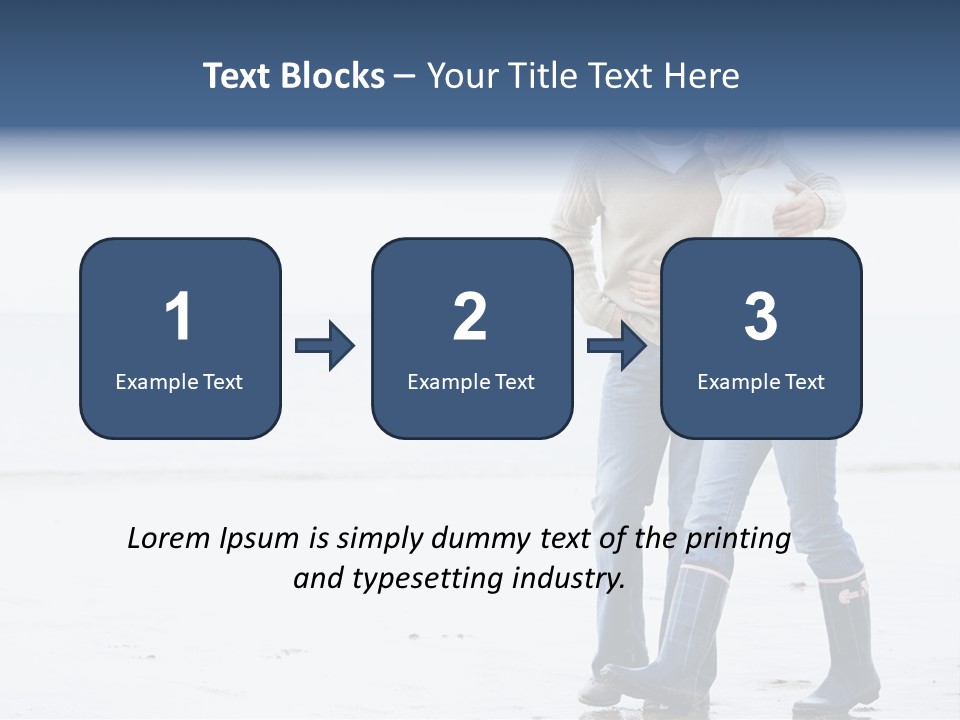 Couple Walking On Beach Arm In Arm Smiling PowerPoint Template