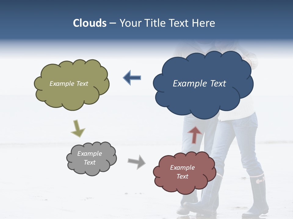 Couple Walking On Beach Arm In Arm Smiling PowerPoint Template