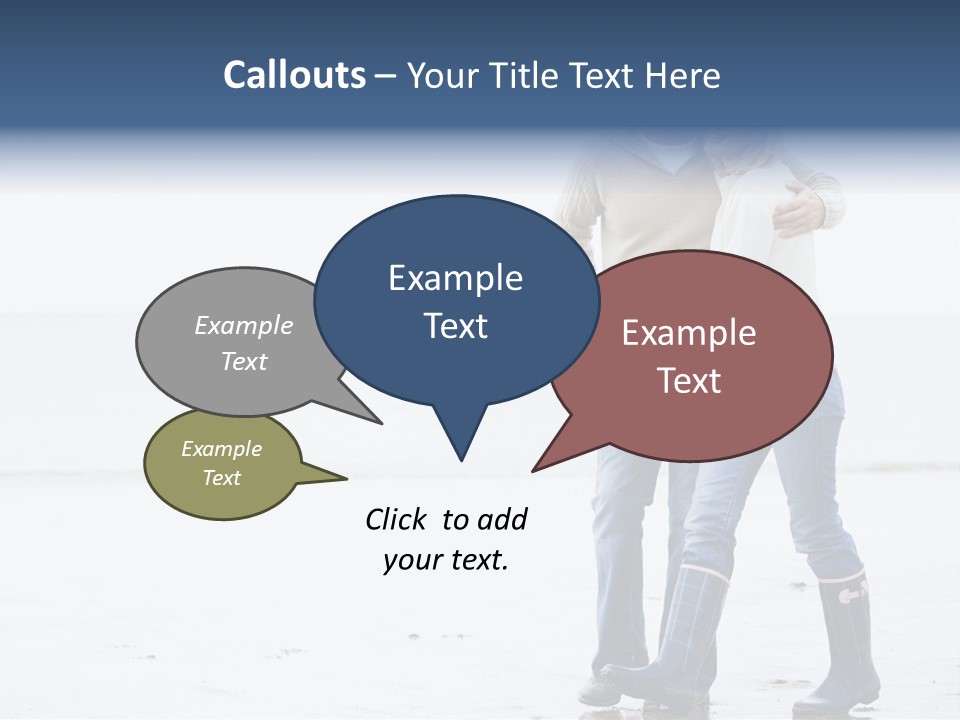 Couple Walking On Beach Arm In Arm Smiling PowerPoint Template