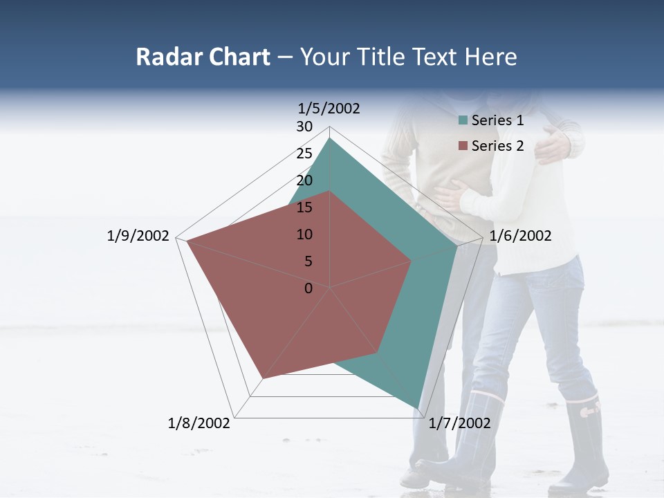 Couple Walking On Beach Arm In Arm Smiling PowerPoint Template