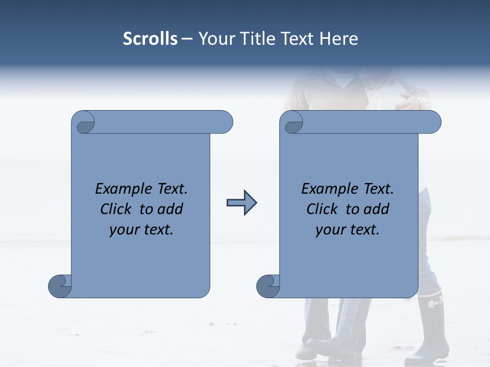 Couple Walking On Beach Arm In Arm Smiling PowerPoint Template