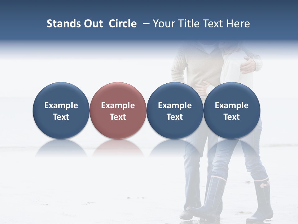 Couple Walking On Beach Arm In Arm Smiling PowerPoint Template