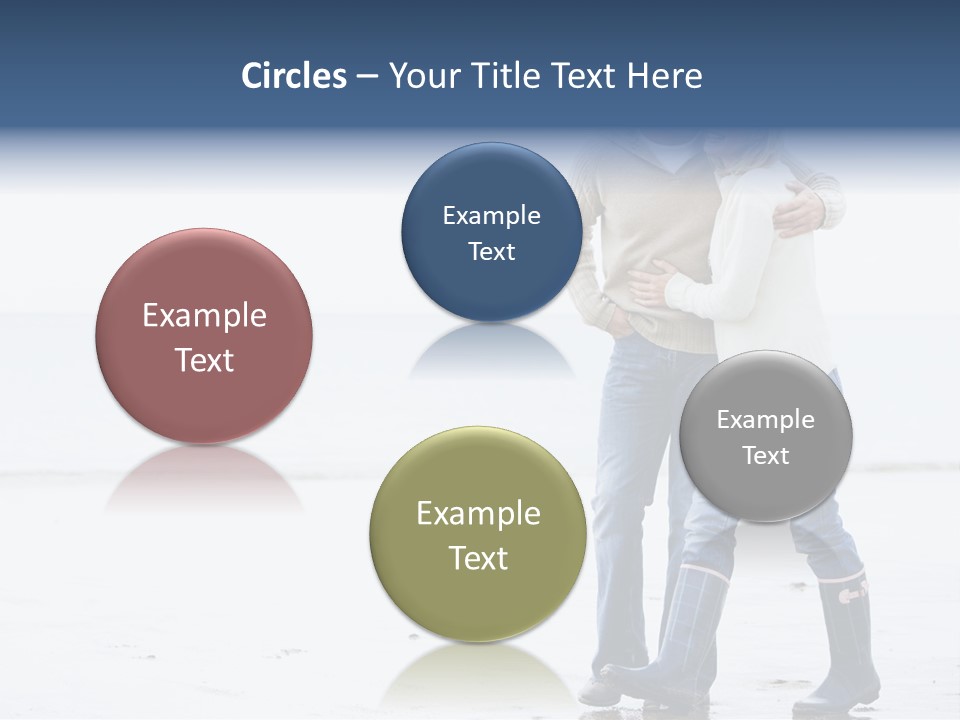 Couple Walking On Beach Arm In Arm Smiling PowerPoint Template