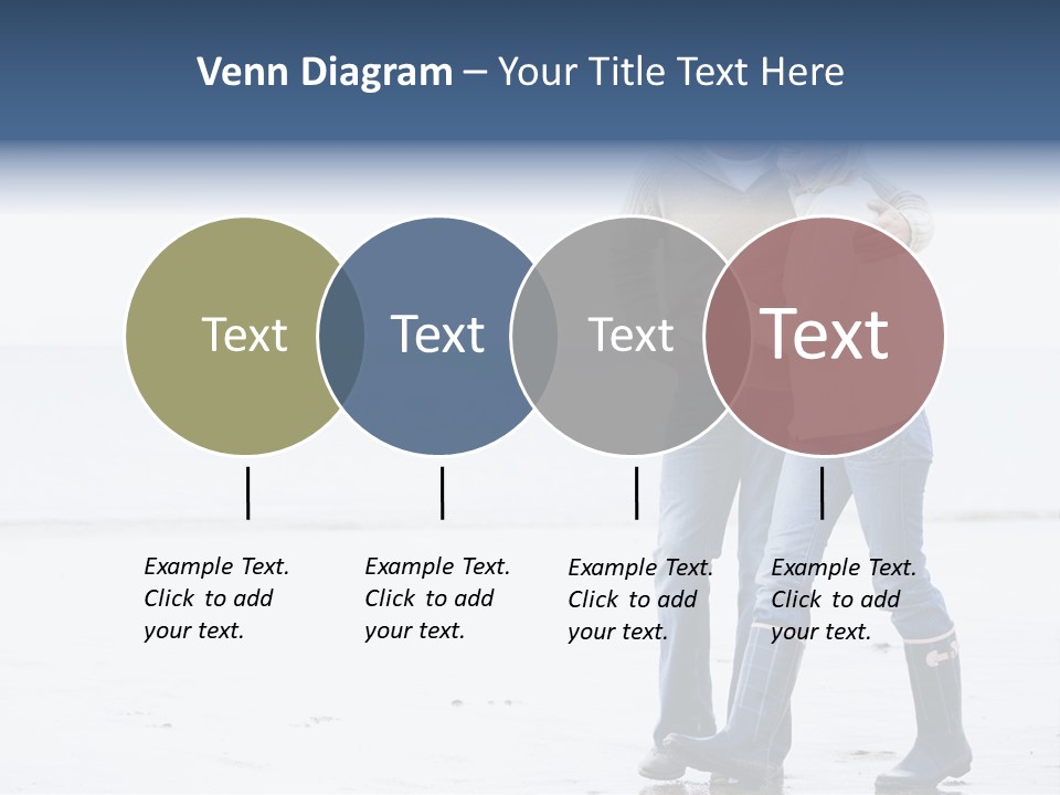 Couple Walking On Beach Arm In Arm Smiling PowerPoint Template