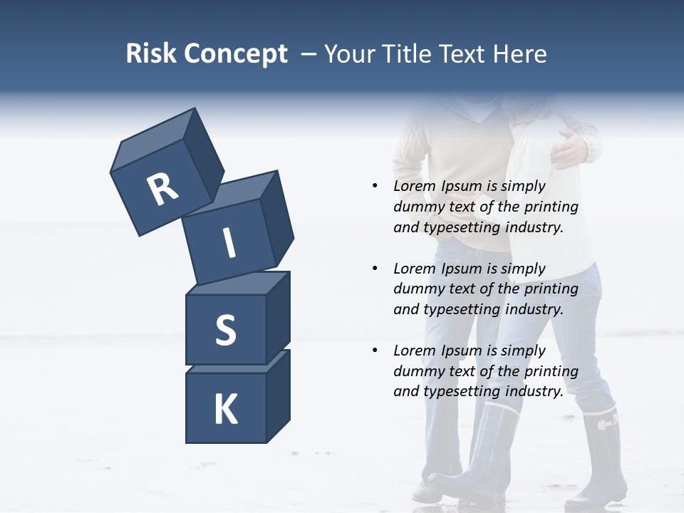 Couple Walking On Beach Arm In Arm Smiling PowerPoint Template