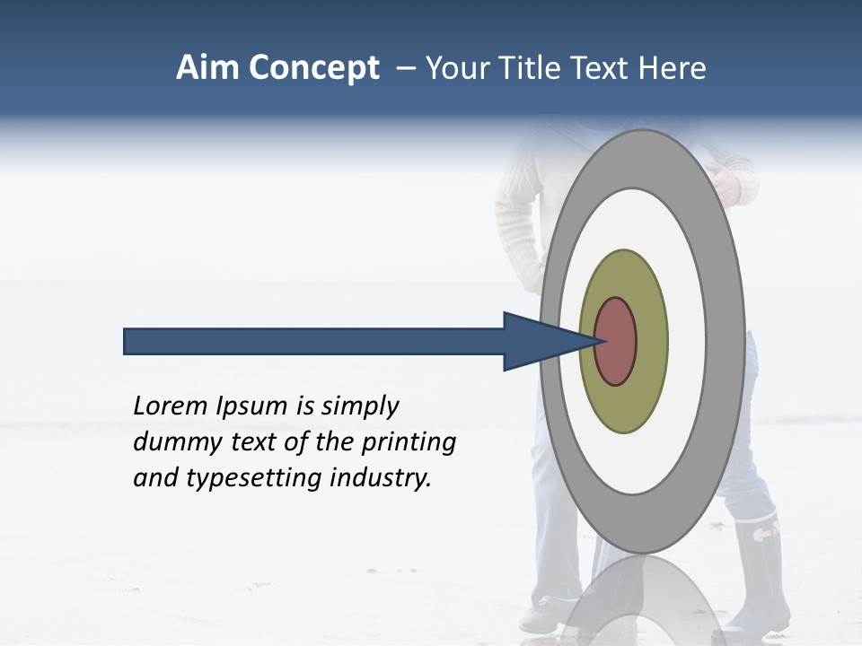 Couple Walking On Beach Arm In Arm Smiling PowerPoint Template