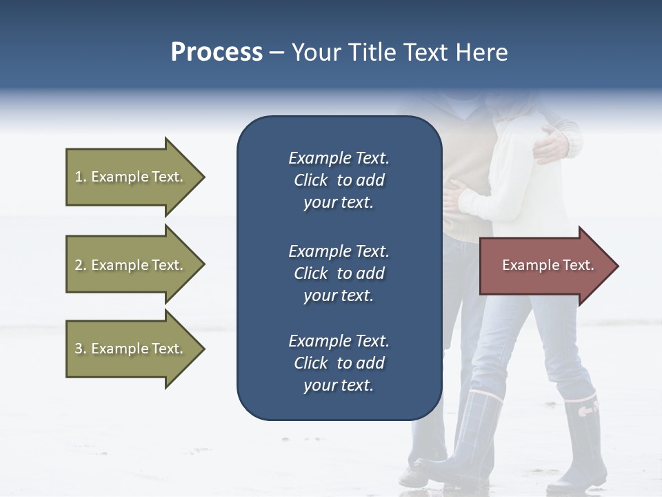 Couple Walking On Beach Arm In Arm Smiling PowerPoint Template