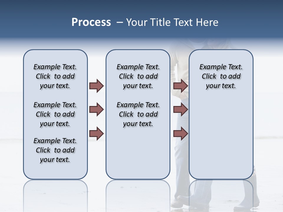 Couple Walking On Beach Arm In Arm Smiling PowerPoint Template