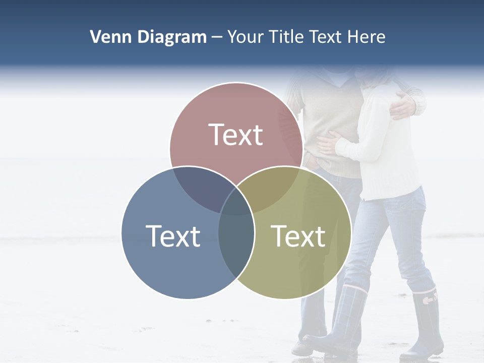 Couple Walking On Beach Arm In Arm Smiling PowerPoint Template