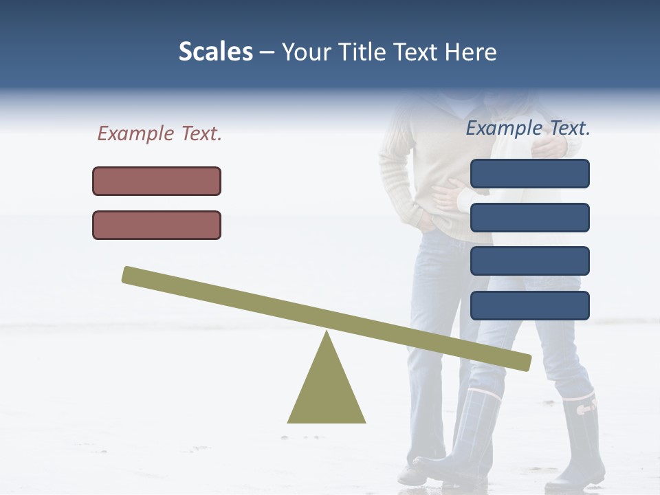 Couple Walking On Beach Arm In Arm Smiling PowerPoint Template