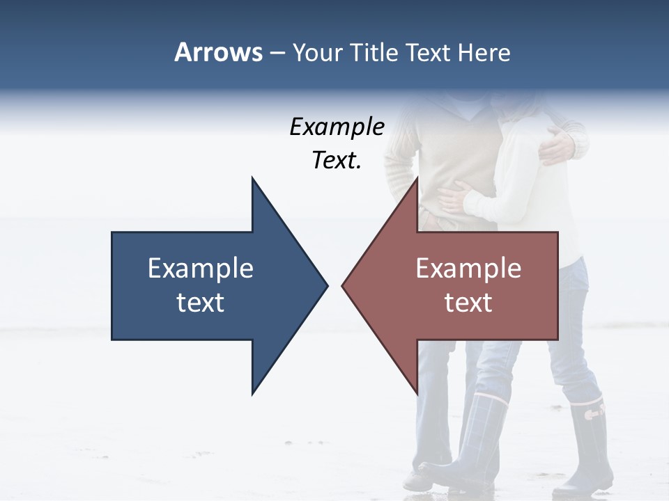 Couple Walking On Beach Arm In Arm Smiling PowerPoint Template