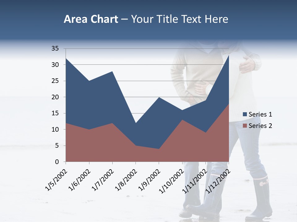 Couple Walking On Beach Arm In Arm Smiling PowerPoint Template