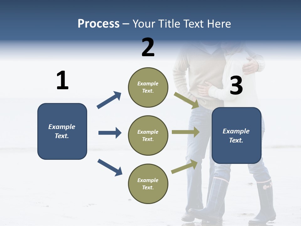 Couple Walking On Beach Arm In Arm Smiling PowerPoint Template