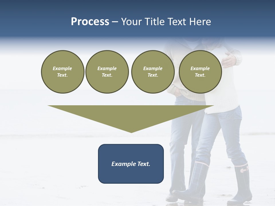 Couple Walking On Beach Arm In Arm Smiling PowerPoint Template