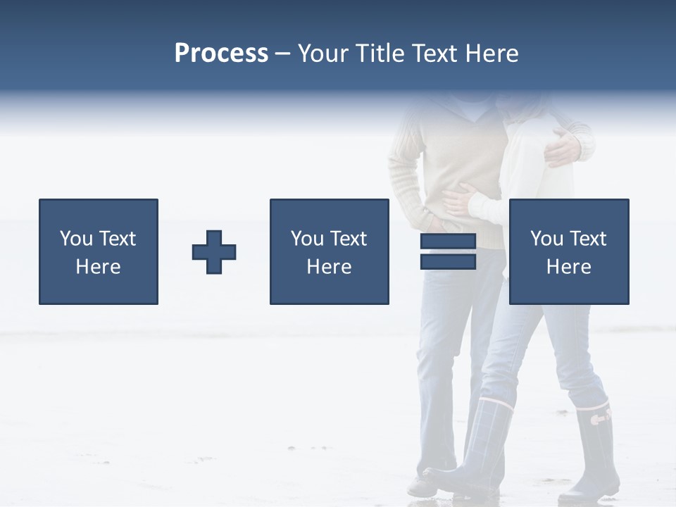 Couple Walking On Beach Arm In Arm Smiling PowerPoint Template