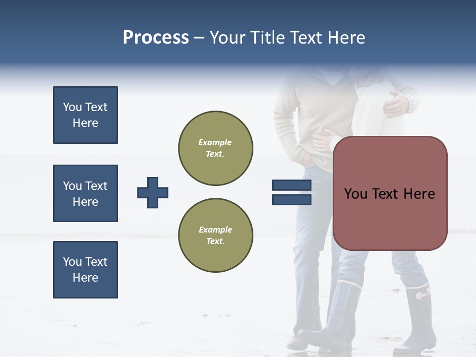 Couple Walking On Beach Arm In Arm Smiling PowerPoint Template