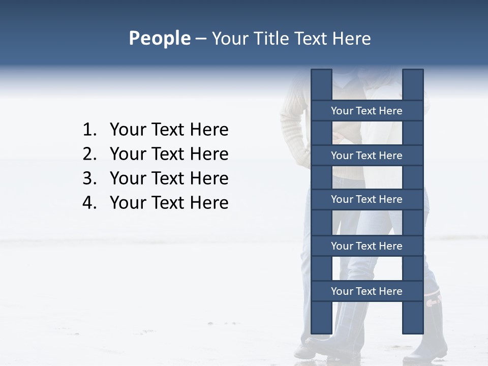 Couple Walking On Beach Arm In Arm Smiling PowerPoint Template