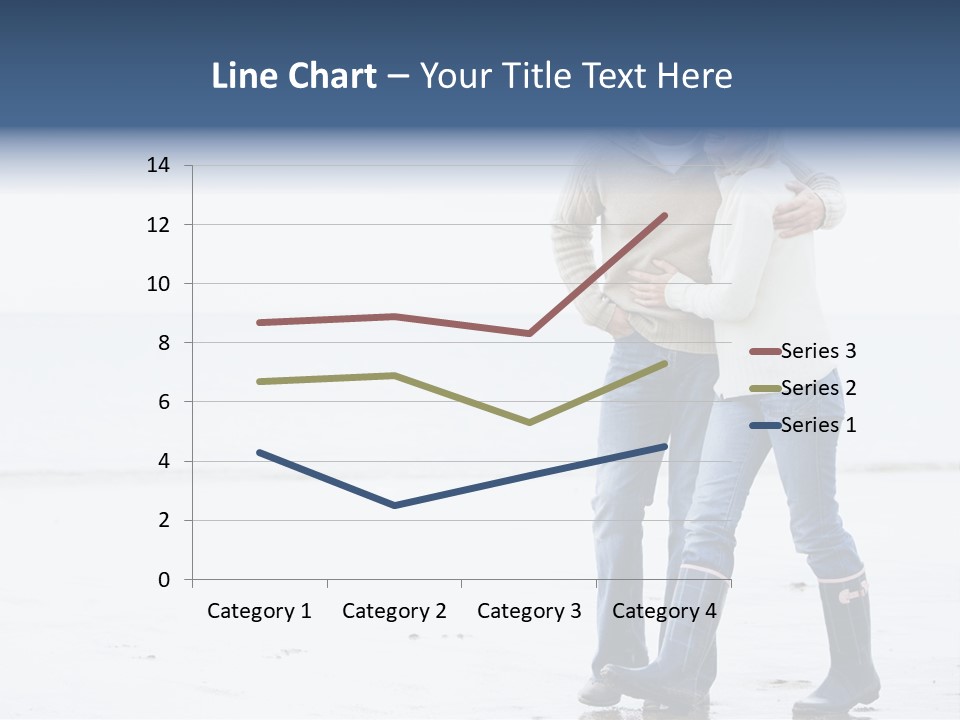 Couple Walking On Beach Arm In Arm Smiling PowerPoint Template