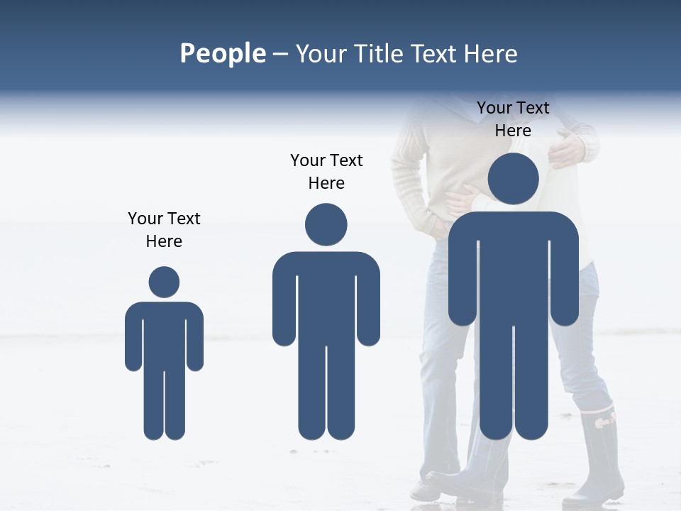 Couple Walking On Beach Arm In Arm Smiling PowerPoint Template