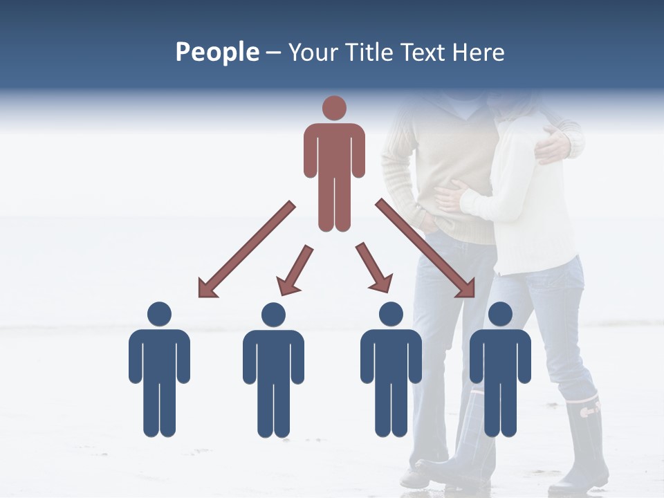 Couple Walking On Beach Arm In Arm Smiling PowerPoint Template