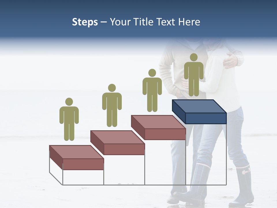 Couple Walking On Beach Arm In Arm Smiling PowerPoint Template