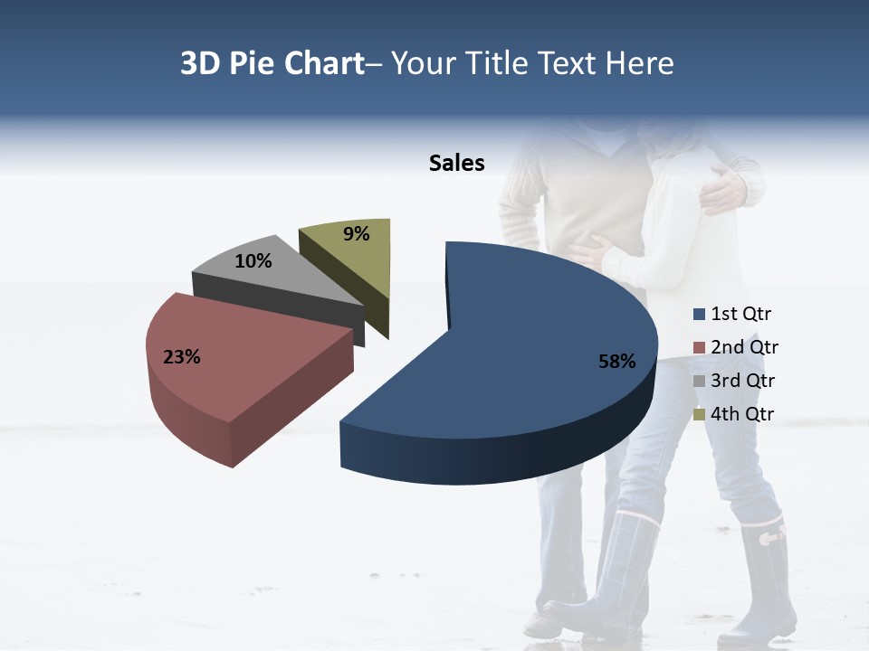 Couple Walking On Beach Arm In Arm Smiling PowerPoint Template