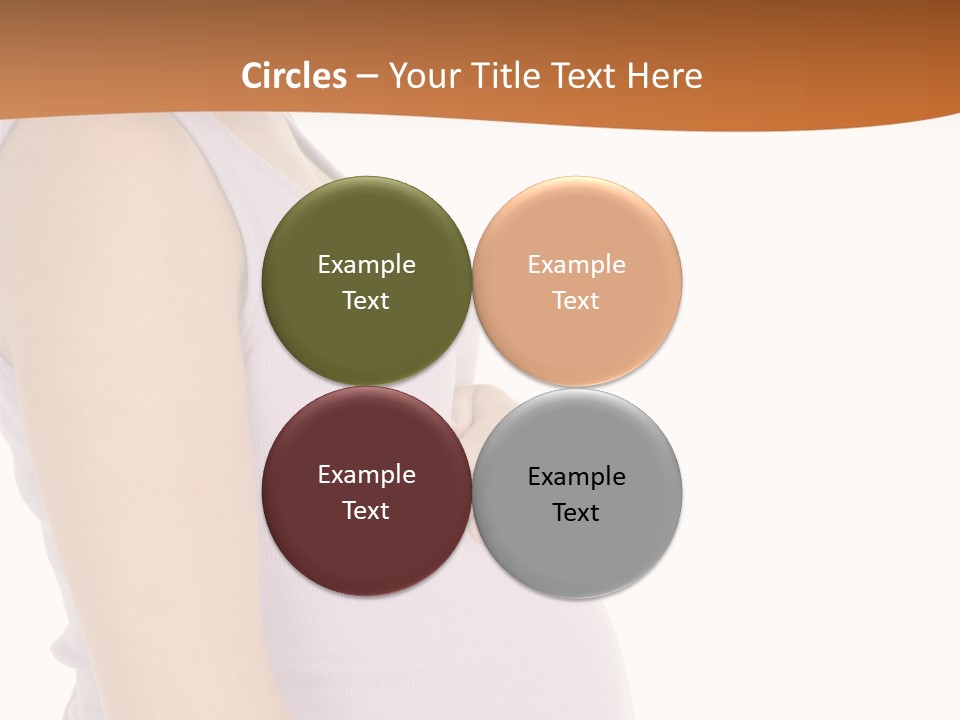 Caucasian Woman Who Is 9 Months Pregnant On White Background PowerPoint Template