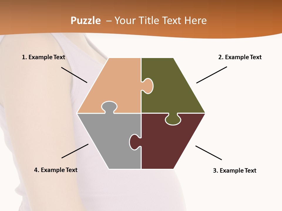 Caucasian Woman Who Is 9 Months Pregnant On White Background PowerPoint Template