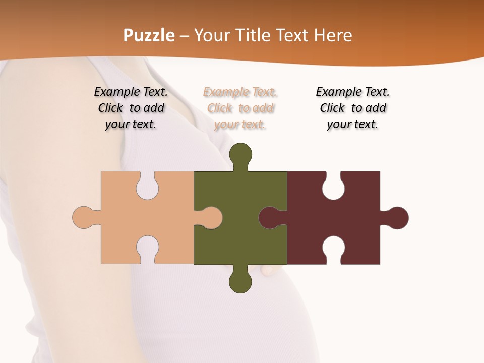 Caucasian Woman Who Is 9 Months Pregnant On White Background PowerPoint Template