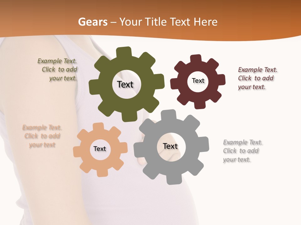 Caucasian Woman Who Is 9 Months Pregnant On White Background PowerPoint Template