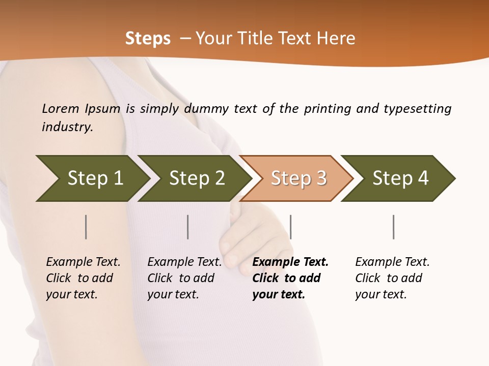 Caucasian Woman Who Is 9 Months Pregnant On White Background PowerPoint Template