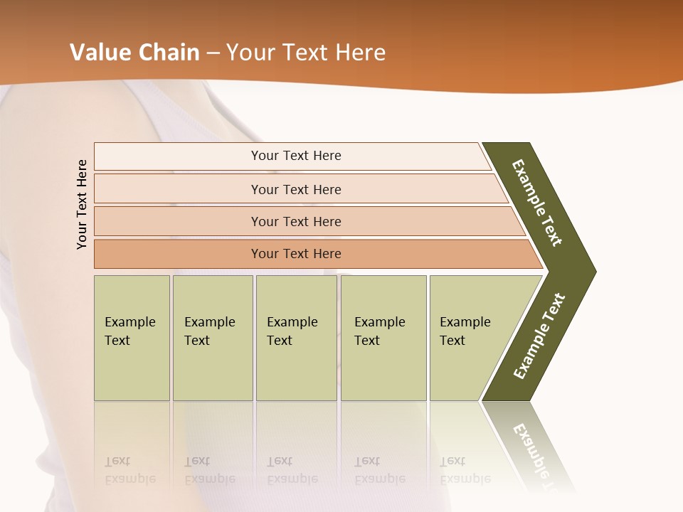 Caucasian Woman Who Is 9 Months Pregnant On White Background PowerPoint Template