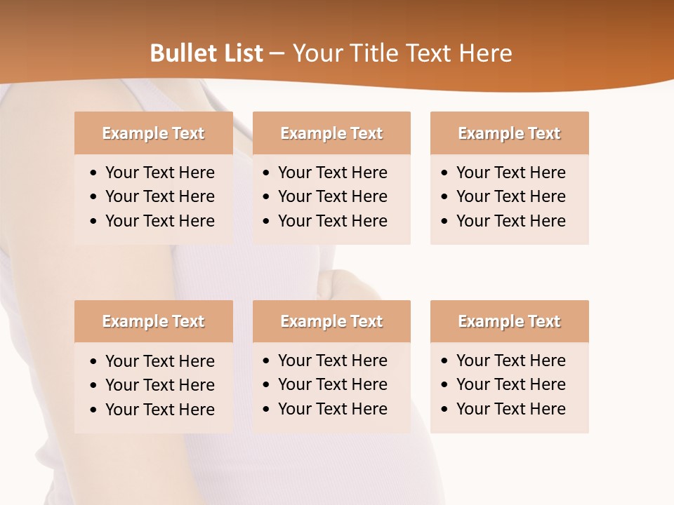 Caucasian Woman Who Is 9 Months Pregnant On White Background PowerPoint Template