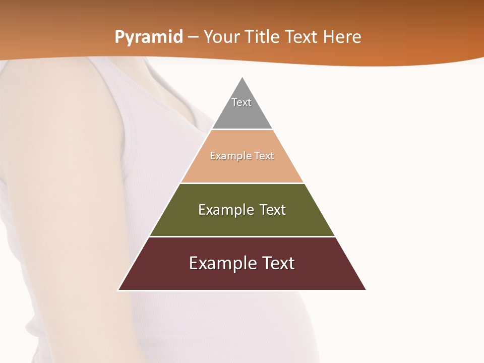 Caucasian Woman Who Is 9 Months Pregnant On White Background PowerPoint Template