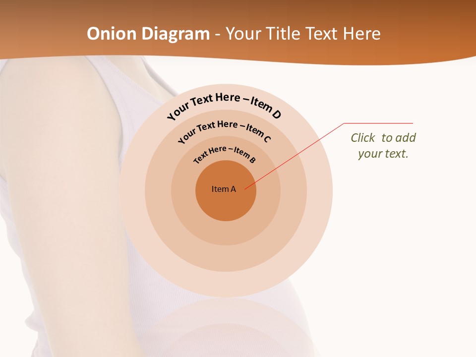 Caucasian Woman Who Is 9 Months Pregnant On White Background PowerPoint Template