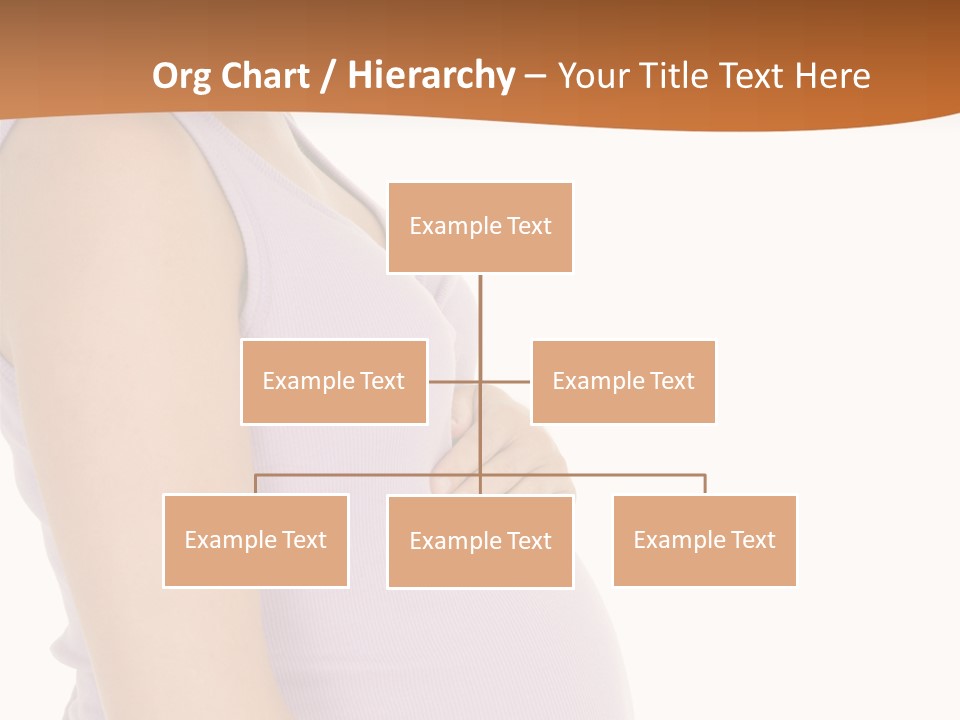 Caucasian Woman Who Is 9 Months Pregnant On White Background PowerPoint Template