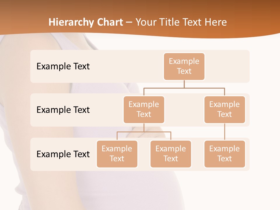 Caucasian Woman Who Is 9 Months Pregnant On White Background PowerPoint Template