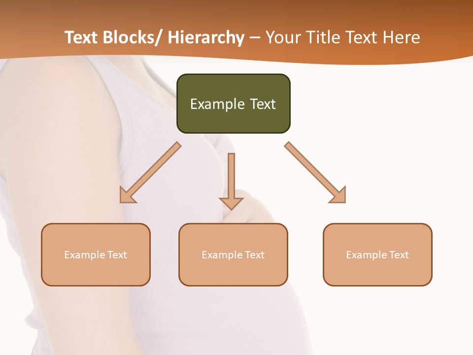 Caucasian Woman Who Is 9 Months Pregnant On White Background PowerPoint Template