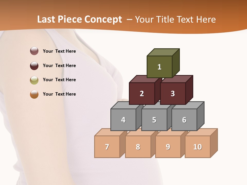 Caucasian Woman Who Is 9 Months Pregnant On White Background PowerPoint Template