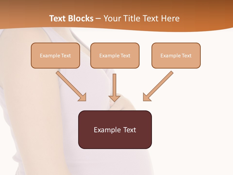 Caucasian Woman Who Is 9 Months Pregnant On White Background PowerPoint Template