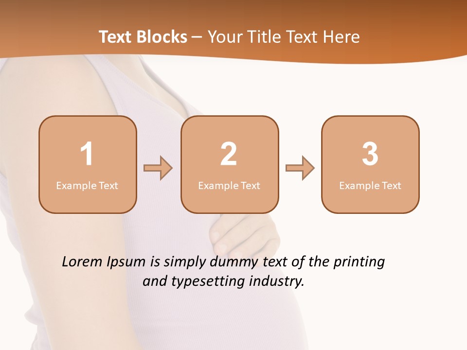 Caucasian Woman Who Is 9 Months Pregnant On White Background PowerPoint Template