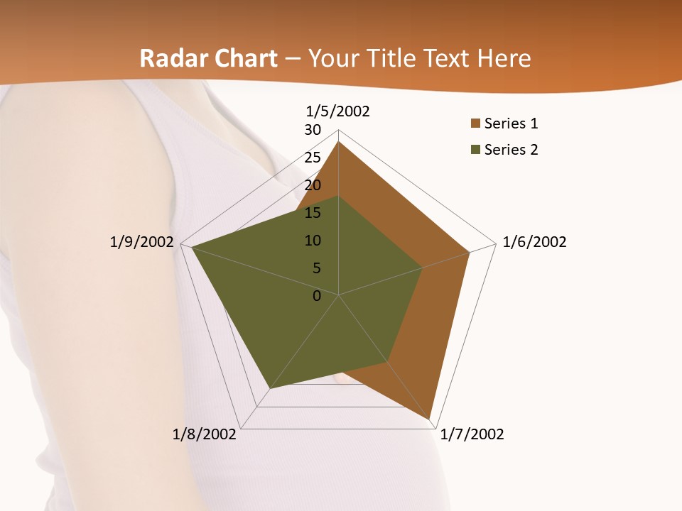 Caucasian Woman Who Is 9 Months Pregnant On White Background PowerPoint Template