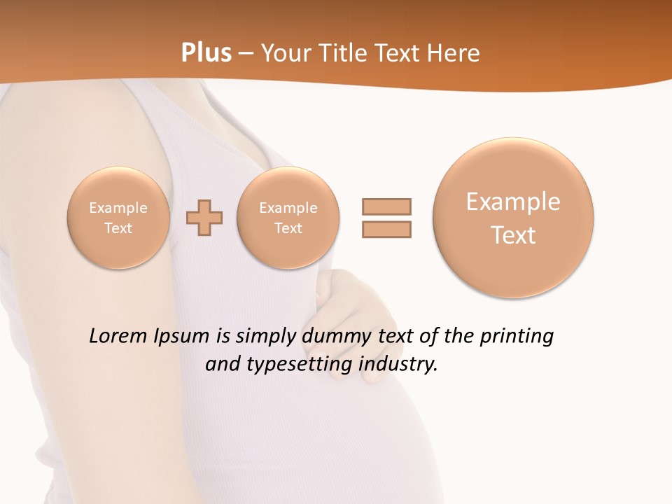 Caucasian Woman Who Is 9 Months Pregnant On White Background PowerPoint Template