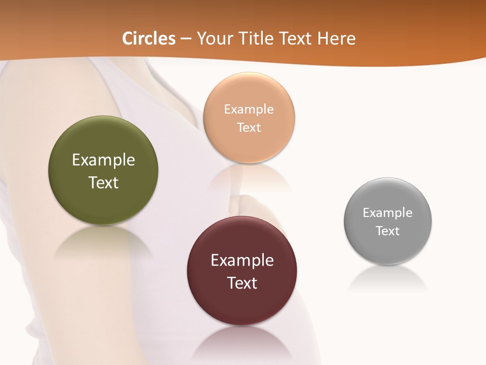 Caucasian Woman Who Is 9 Months Pregnant On White Background PowerPoint Template