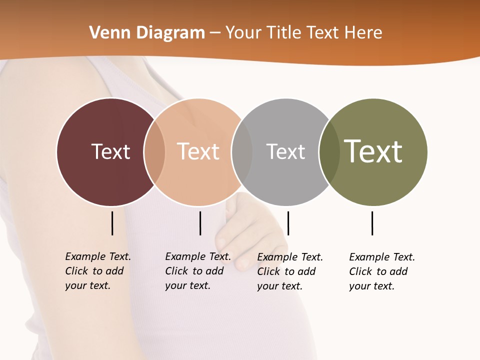 Caucasian Woman Who Is 9 Months Pregnant On White Background PowerPoint Template