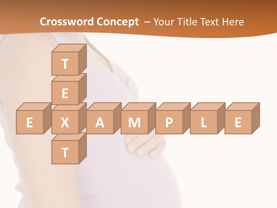 Caucasian Woman Who Is 9 Months Pregnant On White Background PowerPoint Template