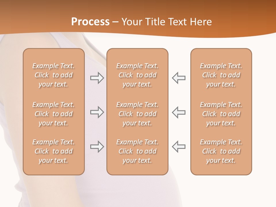 Caucasian Woman Who Is 9 Months Pregnant On White Background PowerPoint Template